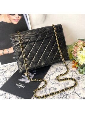 Chanel Vintage Quilted CC Logo Black